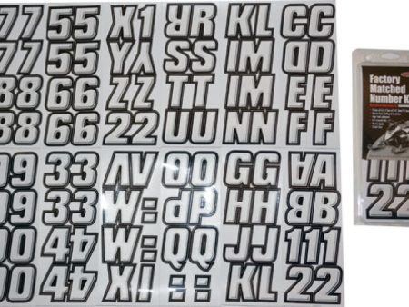 Hardline Snowmobile Lettering Registration Kit 2 in. - 500 Silver Black Online Hot Sale