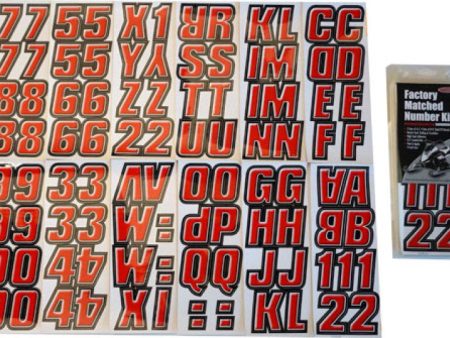 Hardline Snowmobile Lettering Registration Kit 2 in. - 500 Red Black Discount