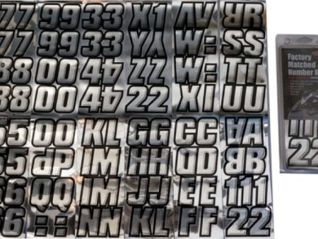 Hardline Snowmobile Lettering Registration Kit 2 in. - 500 Chrome Black Hot on Sale