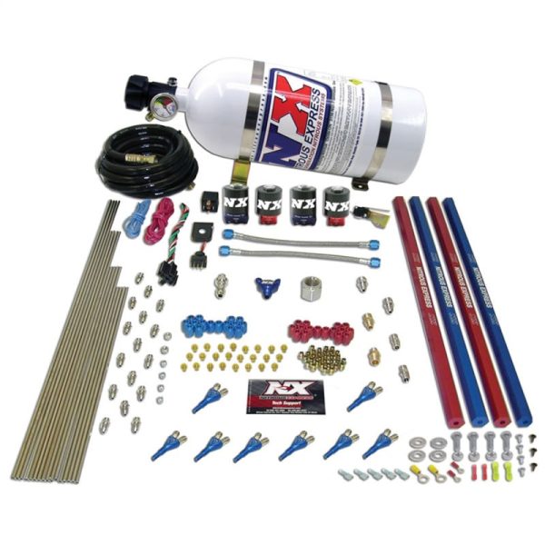 Nitrous Express Shark Gas (200-600HP) 2 Solenoid Nitrous Kit w 10lb Bottle Fashion