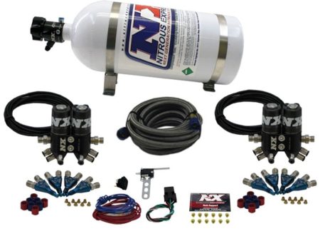 Nitrous Express Street Shark Gas 4 Solenoids Nitrous Kit (100-150-250HP) w 10lb Bottle For Sale