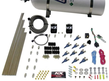 Nitrous Express 10 Cyl Piranha Nozzle Direct Port Nitrous Kit (250-500HP) w 15lb Bottle Online Sale