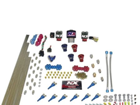 Nitrous Express Shark Dual Stage Gas Rails 16 Nozzles Nitrous Kit (200-1200HP) w o Bottle on Sale