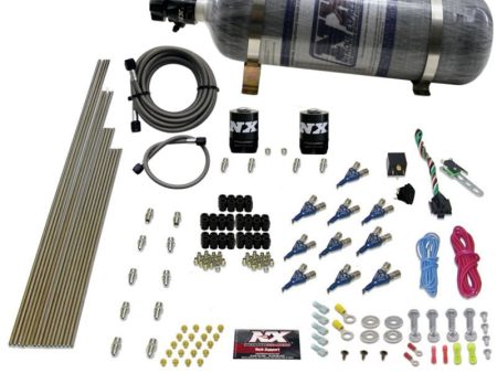 Nitrous Express 10 Cyl Piranha Nozzle Direct Port Nitrous Kit (250-500HP) w Composite Bottle on Sale