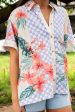 Free People: Retro Tropics Shirt in Sunset Combo Online now