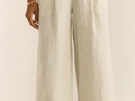 Z Supply: Brookvale Casita Stripe Pant in Sandstone Hot on Sale