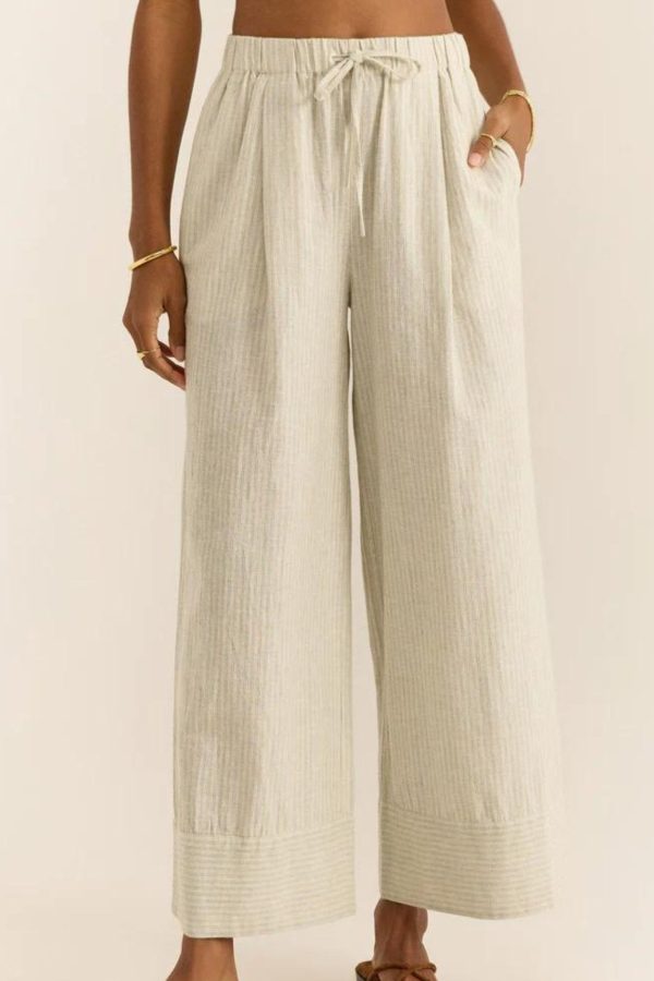 Z Supply: Brookvale Casita Stripe Pant in Sandstone Hot on Sale