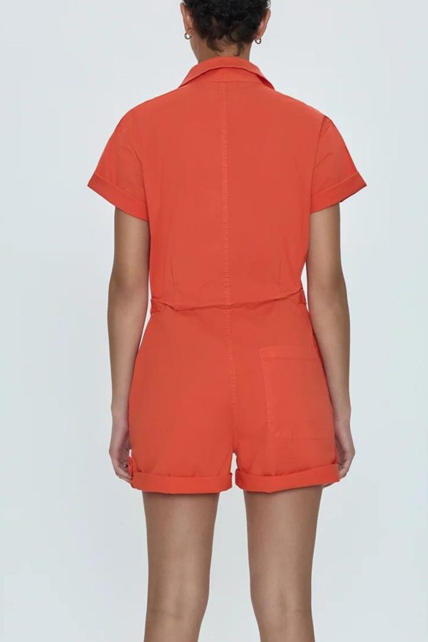 Pistola: Parker Romper in Blood Orange on Sale