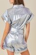 Folded Faux Romper in Silver Fashion