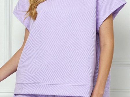 Giving Texture Top in Lavender Online Hot Sale