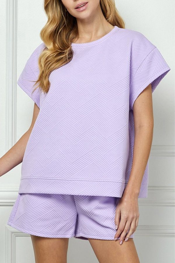 Giving Texture Top in Lavender Online Hot Sale