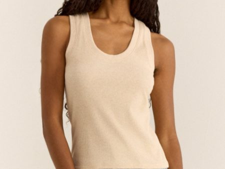 Z Supply: Sirena Rib Tank in Light Oatmeal Heather Fashion