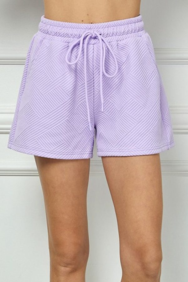 Giving Texture Short in Lavender Online Sale