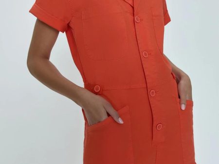 Pistola: Parker Romper in Blood Orange on Sale